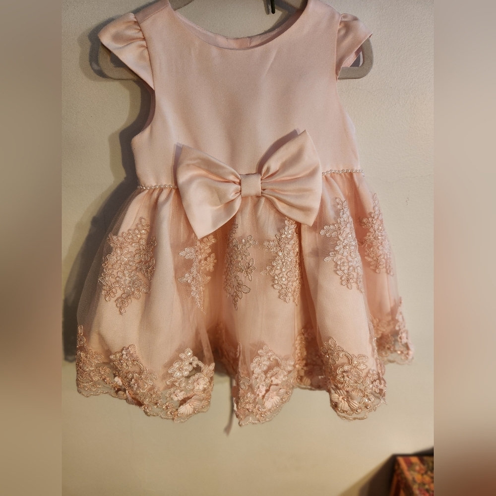 EUC Rare Editions Pink Lace Formal Dress Girls Size 18 months - Picture 7 of 7